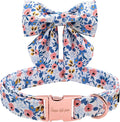 Unique style paws Dog Collar with Tie Adjustable Blue Bowtie Puppy Collars for Small Medium Large Dogs and Cats-XS