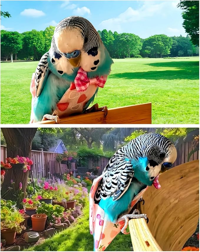 5 Pcs Bird Diapers Bird Harness Flight Suits Diapers Reusable Parrot Nappy with Waterproof Inner Layer Washable Cute Urine Wet Suit for Cockatiel Budgie Conure Macaw Parakeet Lovebird,M