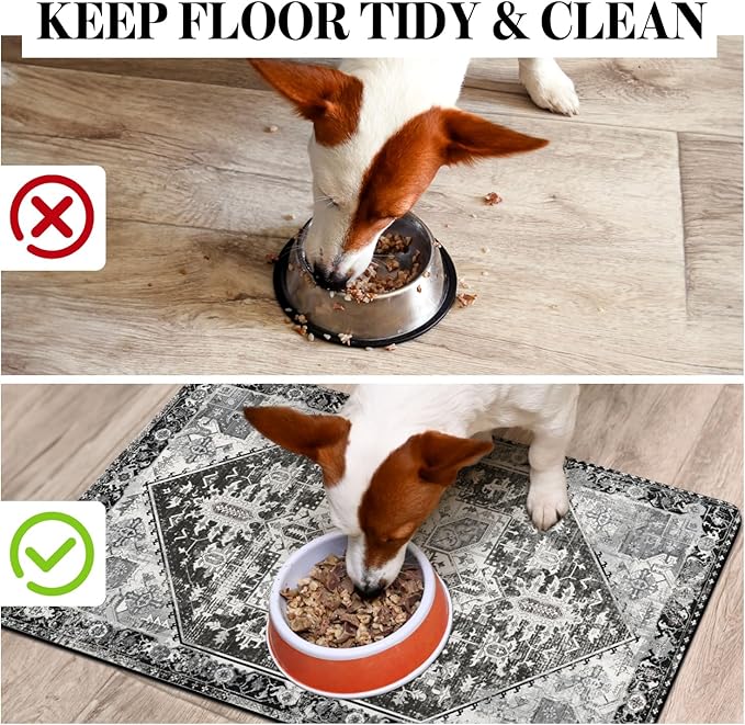 Dog Food Mats for Floors, Absorbent Dog Bowl Mat for Food and Water Dispenser Mat, Quick Dry Cat Food Mat Pet Supplies