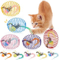 Jecery 5 Pcs Cat Spring Balls Toys Stretchable Rolling Balls Colorful Playful Coils Interactive Action Toy Caged Rats for Kitten Pet Supplies (Bird,Multicolor)