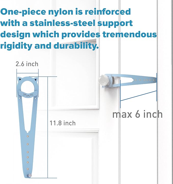 Neobay Cat Door Latch, 7 Sizes Adjustable Cat Door Holder Latch to Keep Dog Out of Litter Box, No-Drill Alternative of Pet Gates and Interior Cat Door, Plastic