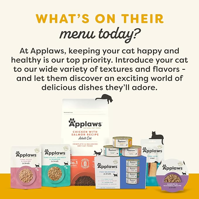 Applaws Natural Wet Cat Food in Gravy, Limited and Natural Ingredients, High Protein with No Artificial Additives, Chicken Breast in Gravy (12 x 2.47oz Pouches)