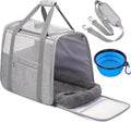 JUNGYOUN Premium Cat Carrier - Pet Carrier for Cat & Small Dogs up to 15lbs - Airline Approved Travel Dog Carrier with Anti-Escape Zippers, Collapsible Travel Bowl & Padded Strap