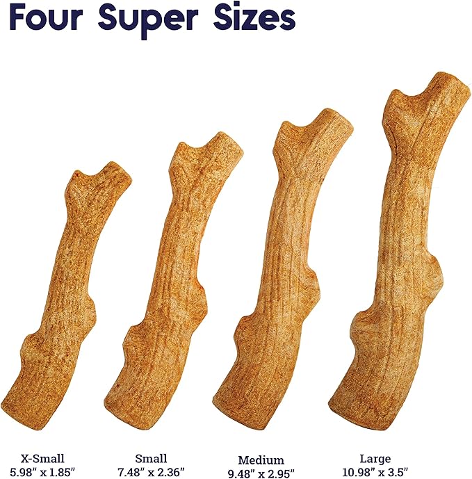 Outward Hound by Petstages Super Dogwood Durable Dog Chew Toy, Medium - Long Lasting Chew Stick Made with Real Wood - USA Made, M