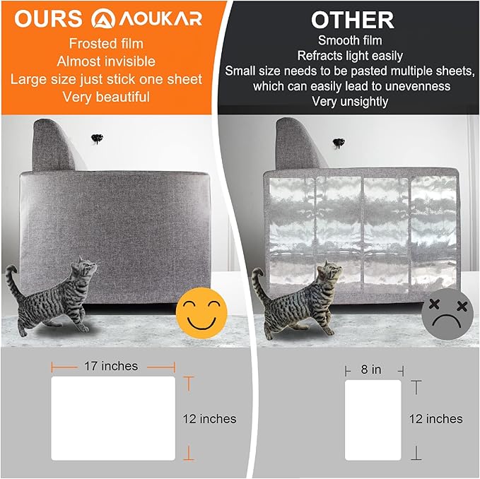 Anti-Cat Scratch Furniture Protector from Cats scratching-24-Pack Clear Sofa Guard Tape for Couches, Deterrent Pet Protection Film to Stop Cats Clawing Corners & Edges