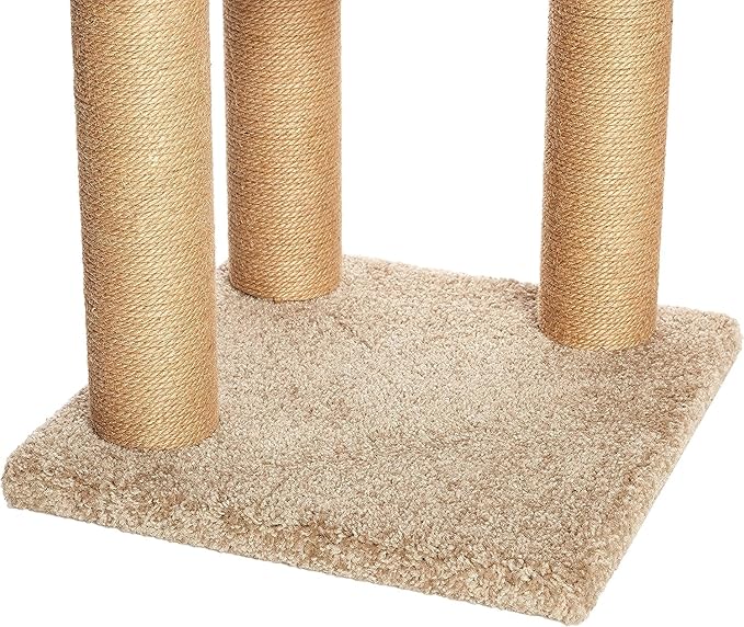 Amazon Basics Cat Tree - Indoor Cat & Kittens Multi-Level Climbing Activity Tower with Scratching Posts, Medium (31.5" H) - Beige