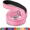 Joytale Dog Leash, 5 FT Double-Sided Reflective, Padded Handle Nylon Heavy Duty Leashes for Medium & Large Dogs Walking, Pink