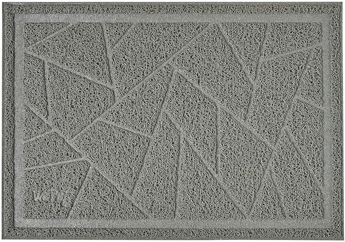 WePet Cat Litter Box Mat, Kitty Premium PVC Pad, Durable Trapping Rug, Phthalate Free, Urine-Resistant, Scatter Control, Mosaic, L 35 x 23 Inch, Cadet Grey