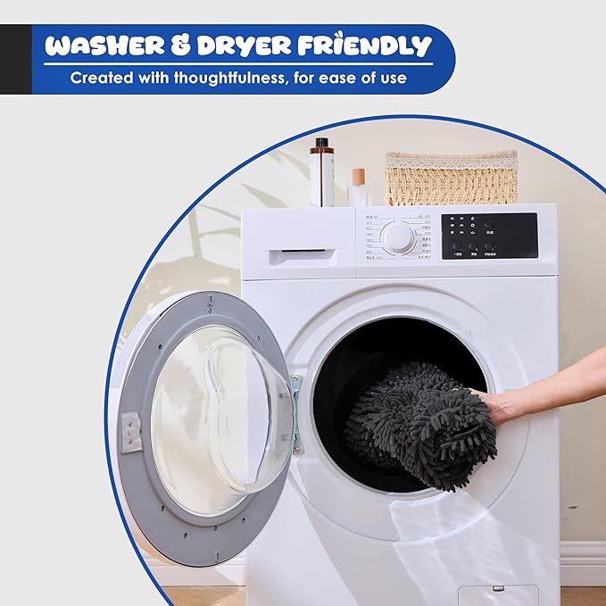 Microfiber Dog Bath Towel – Super Absorbent Dog Towels for Drying Dogs Large & Small, Quick Dry Pet Towel with Hand Pockets, Soft & Durable Puppy Towel, Machine Washable – Black