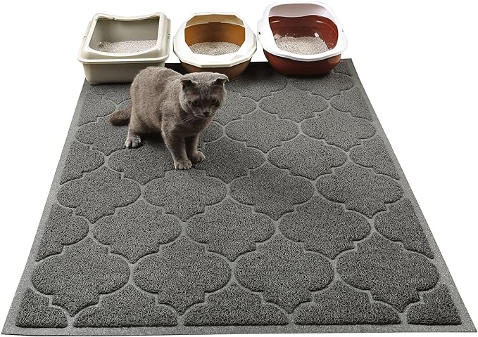 LittleTiger Cat Litter Mat, XL Super Size, Phthalate Free, Easy to Clean, 46x35 Inches, Durable, Soft on Paws, Large Litter Mat.