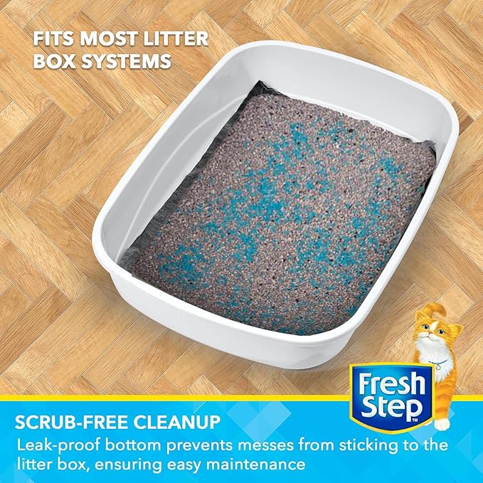 Fresh Step Charcoal Litter Box Pads – Ultra-Absorbent Cat Litter Pads with Activated Carbon for Odor Control, 16.9" x 11.4" - 7 Count - 2 Pack