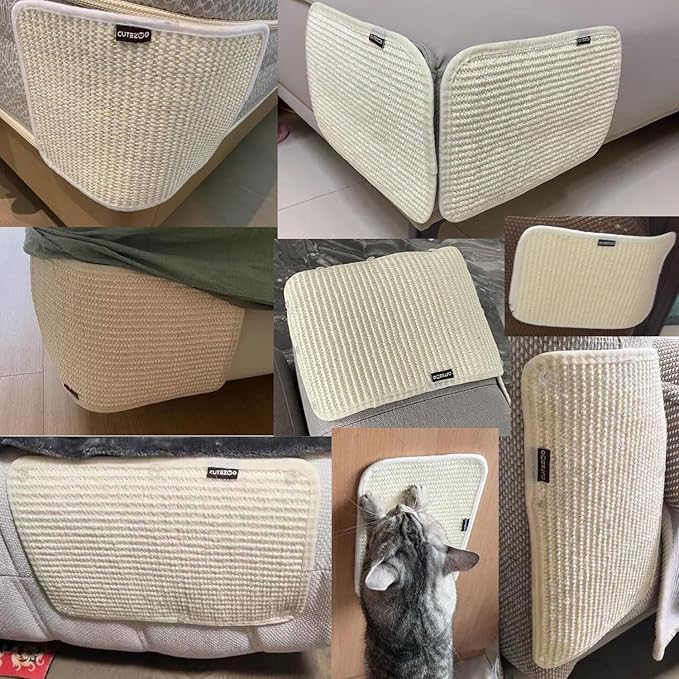 Cat Scratching Pad Natural Sisal Sofa Corner Furniture Protector Scratcher Mats Protecting Carpets and Sofas Couch Corner Furniture Anti-Slip Sisal Cat Repellent Mat for Sofa Bed Desk Legs