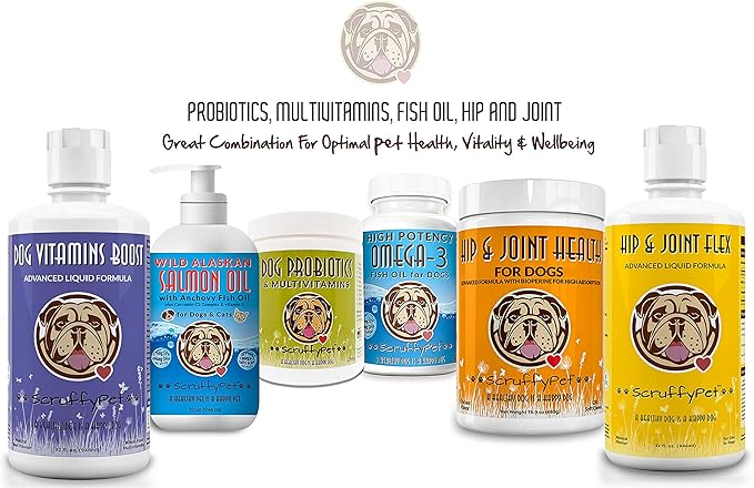 Pure Omega 3 Wild Fish Oil for Dogs with Vitamin E - Highest EPA & DHA Softgels Available (1000mg) 180ct