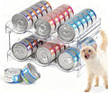 Cat Food Organizer,Can Organizer for Pantry,2-Layers Transparent Cat Food Can Organizer Container Holds 36 (3.5oz) Cans,Canned Cat Food Organizer and Storage for Countertop Kitchen Cabinet