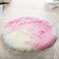 Round Plush Pet Mat Thin Style Pad Mat for Cats, Small Dogs, Rabbits, Guinea Pigs, Washable Soft Sofa mat, for Crate Cat Tree Tower Window Perch (Colorful, Medium (19.7inch) - 1pcs)