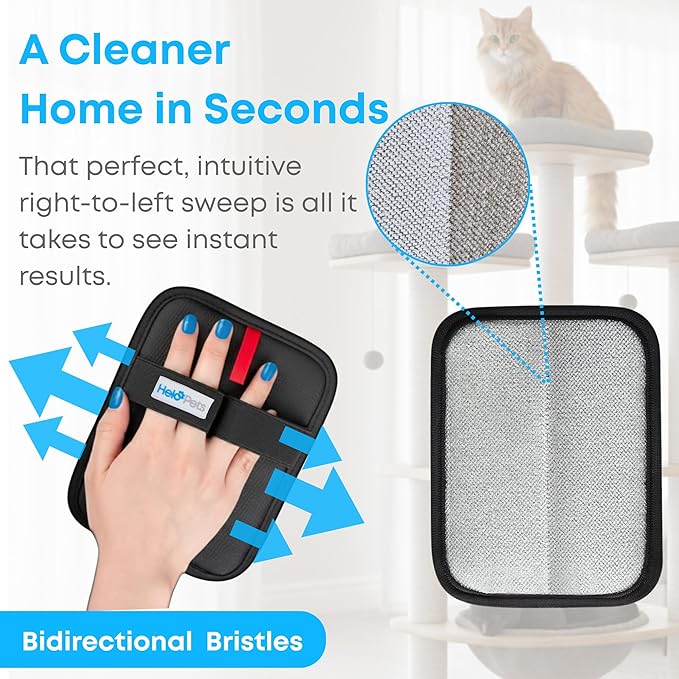 Reusable Pet Hair Remover Glove – Electrostatic Fur Removal for Cats & Dogs, Cleans Couch, Furniture & Clothing Fast – Wash, Dry & Use Again - Gentle with Soft Fabrics.