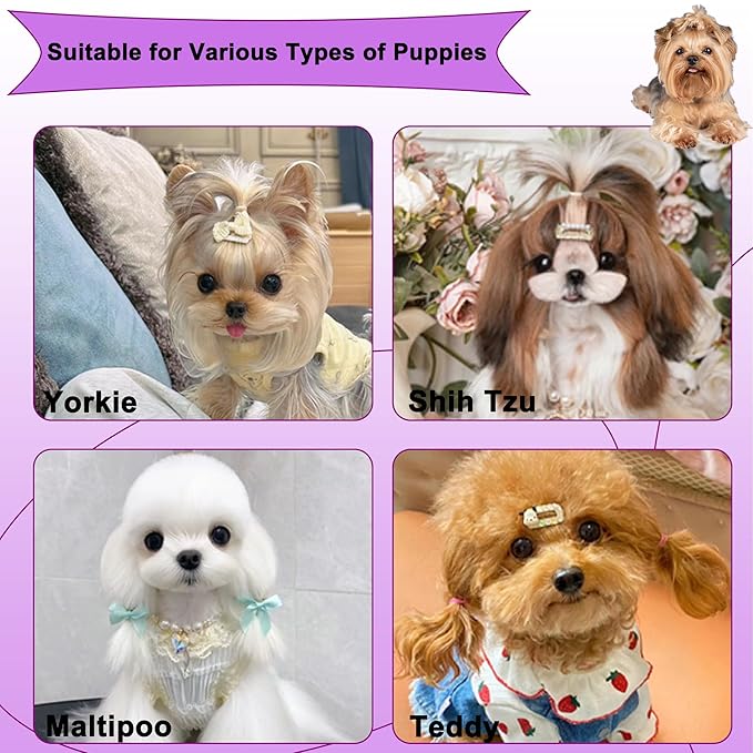 Puppy Brush for Small Dogs - Soft Dog Brush - Perfect Yorkie, Shih Tzu, Maltipoo & Maltese Grooming - Gentle Hair Remover for Easy Pet Grooming at Home (Light Purple)