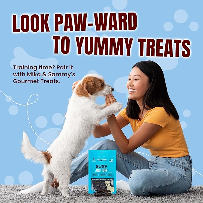 Mika & Sammy's Gourmet Beef Liver & Mackeral Jerky Dog Treats Made in the USA. (Surf & Turf 5 oz)