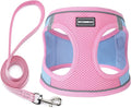 Dog Harness with Leash Set, No Pull Adjustable Reflective Step-in Puppy Pet Vest Harnesses for Small Medium Large Dogs and Cats,Pink Green M