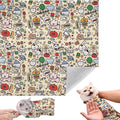 Cat Grooming Wrap, 27inch Self-Adherent Soft Cat Blanket to Wrap, Fabric Burrito Wrap for Nail Clipping, Anti-Scratch, Anti-Escape,Multifunctional Swaddle Wrap Pet Tool (Cute Prints)