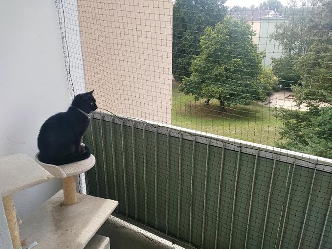 Cat Balcony Net, Pet Safety Fence for Balcony/Stairs/Window - Transparent Nylon Mesh Anti-Fall Netting for Dogs & Cats