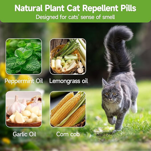 10 Pack Cat Deterrent Outdoor, Natural Peppermint Oil Cat Deterrent Outdoor Indoor, Peppermint Oil Formula to Help Discourage Cats from Gardens, Furniture & Lawns