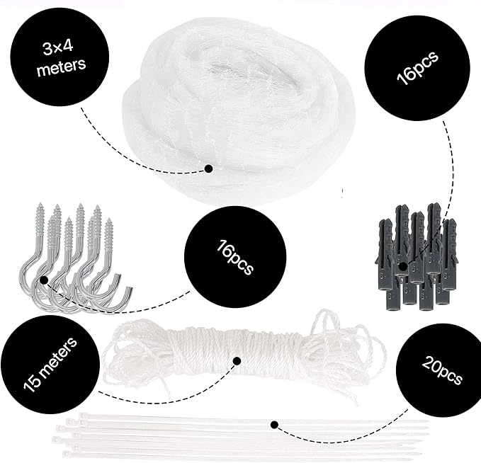 Cat Netting 10 * 13ft Cat Anti-Fall Net Duralble Nylon Balcony Screen for Pets Pet Safty Netting for Windows and Patio