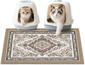 Unicorn Catcher Cat Litter Mat 33" x 22" Non-Slip Litter Box Mat Washable Litter Catcher Mat for Litter Box Indoor Food Mat Supplies Essentials, Brown