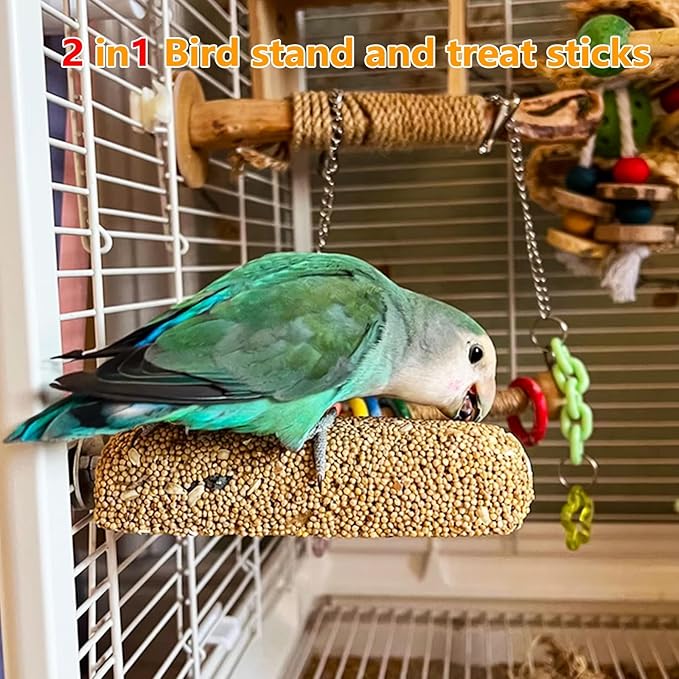 3PCS Parakeet Treat,Natural Parrots Treat Sticks,Vegetable & Grain Style Crunch Sticks,Bird Treats for Cockatiel Budgies Lovebirds Canary Conure Finches