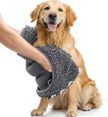 Smiry Chenille Dog Drying Towel, Extra Absorbent Bath Towel for Mud Dogs, Ultra Soft Quick Dry Pet Wash Mitt for Bathing, Grooming and Post-Walk Cleaning (31x13 Inches, Dark Grey)