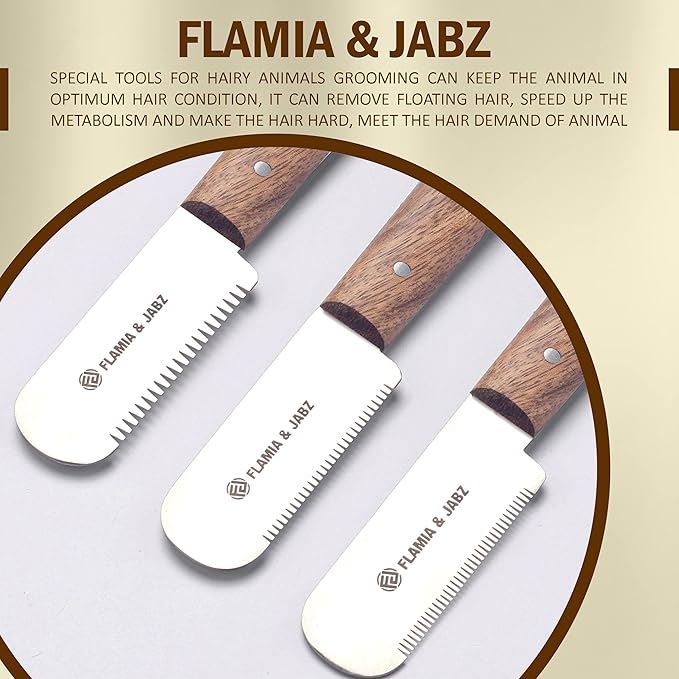 Professional Stripping Knife, Right handed, 3 inch blade (Stainless Steel) (3 Piece Pack, Rosewood)