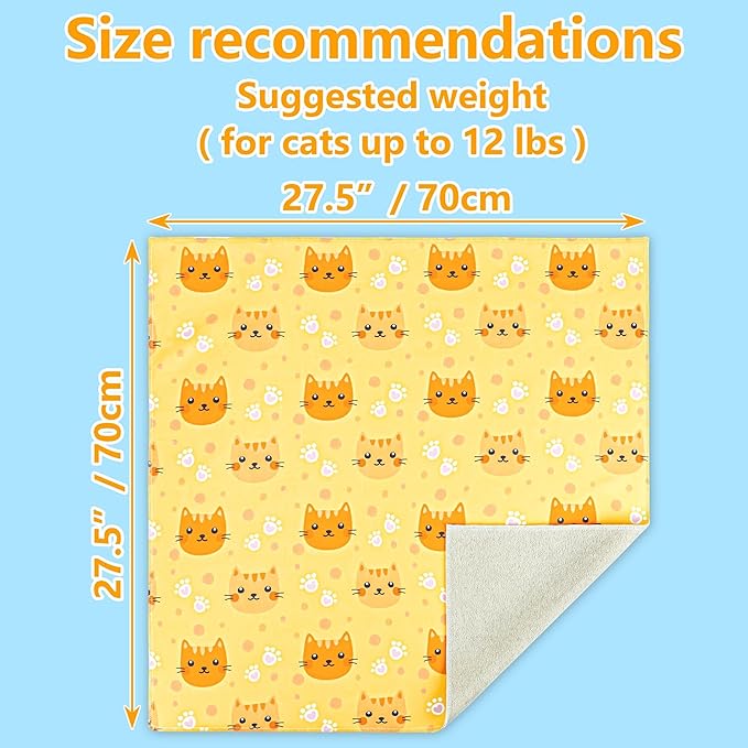 27.5 Inch Cat Grooming wrap Velcro Fabric for Cats Cat wrap for Cutting Nails Pet Grooming Adhesive Restraint Cloth for Calming Anti-Runaway Scratch Bitten Multifunctional Supplies