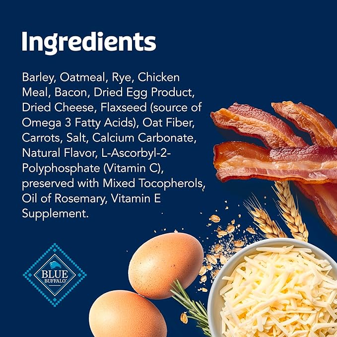 Blue Buffalo Health Bars Crunchy Dog Biscuits, Oven-Baked with Natural Ingredients, Bacon, Egg & Cheese, 16-oz Bag