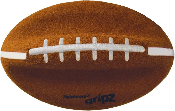 Nylabone Power Play Felt Football Gripz Fetch Toy, Squeaky Ball Chew Toy for Dogs, Medium (1 Count)