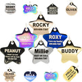 Engraved Dog Tags Personalized - Stainless Steel Engraved Dog Cat ID Tags Front & Back up to 8 Lines of Text Color Plating Gold, Rose Gold, Blue, Black, Nebula Star Small