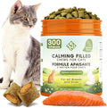 ZENO Hemp Calming Chews for Cats Anxiety 300 pcs - Feline Anxiety Relief with Melatonin - for Stress, Travel, Check-up, restlessness or Separation - Crunchy & Creamy Salmon Cat Calming Treats