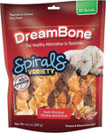 DreamBone Spirals Variety Pack, No-Rawhide Chews for Dogs, 32 Spiral Chews
