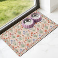 Dog Bowl Mat for Food and Water - Hamdwerk Absorbent Anti Slip Cat Feeding Mats for Floors, Quick Dry Pet Dog Feeding Matts, Diatomite Pet Dish Placemat Supplies, Vintage Floral Style, 17 * 30in