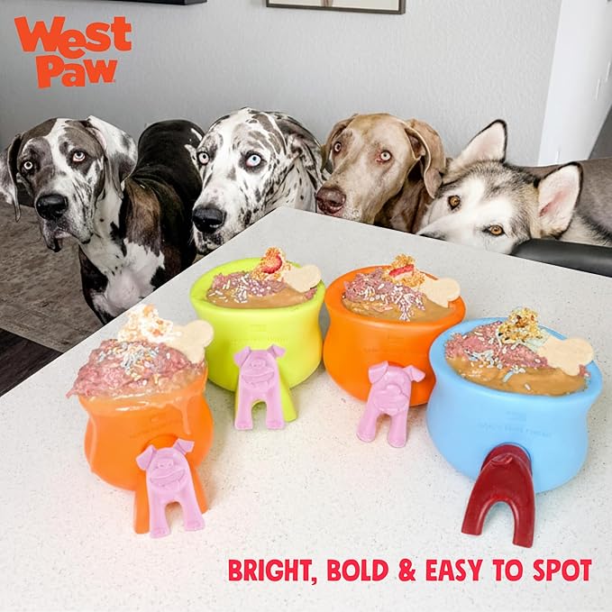 WEST PAW Toppl Stopper Durable Freezer Insert Accessory for Dog Treat Toy- Secure Leak Proof Design for Mess Free Prep of Frozen Fillings and Easy Clean Up - Ruby/Bubblegum