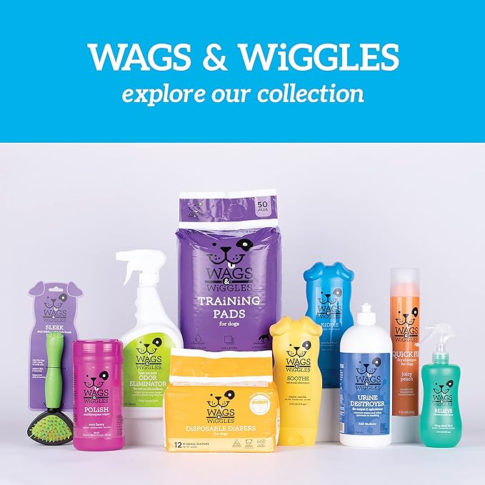 Wags & Wiggles Purify Hypoallergenic Dog Wipes for Sensitive Skin, Paw and Body Grooming Wipes with Gentle Plant Based Formula for Everyday Cleaning, Zesty Grapefruit Scent, 100 Count - 2 Pack