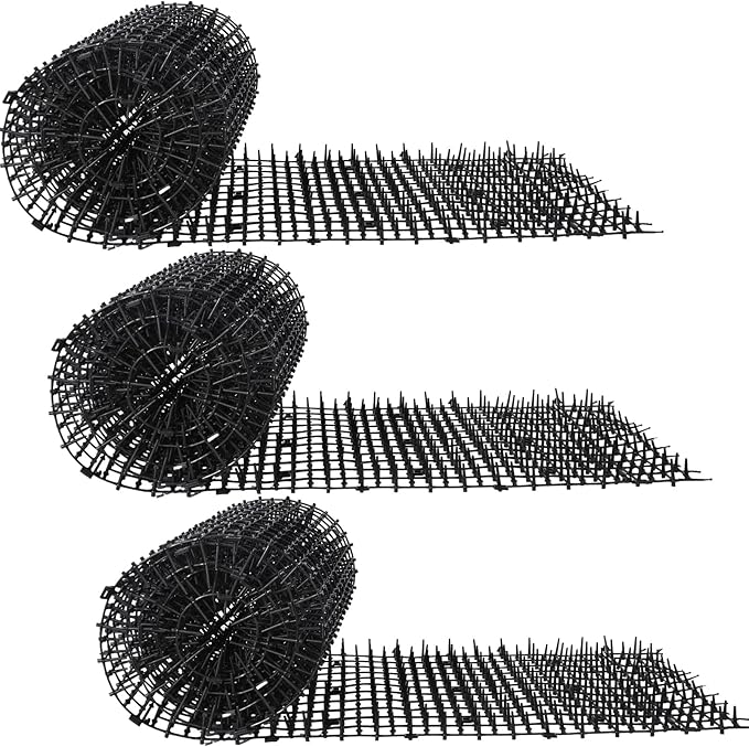 Abbylike 3 Pack 6.5 ft Cat Repellent Mat with Spikes Outdoor 78x11'' Cat Repellent Outdoor Deterrent Indoor Prickle Spike Strips for Animals for Keep Pet Off Couch Furniture Garden Fence