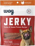 Amazon Brand - Wag Soft & Tender American Jerky Dog Treats – Turkey & Sweet Potato, 16 Ounce (Pack of 1)