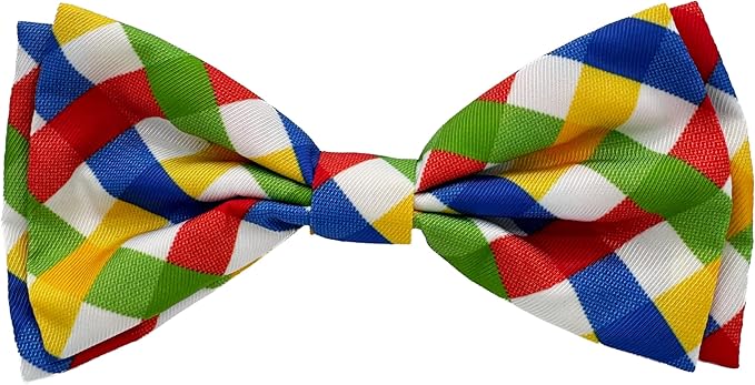 Huxley & Kent Pet Bow Tie for Dogs & Cats - Adjustable Hook & Loop Collar Accessory - Cute & Comfortable for Holidays & Celebrations - Summertime Check, Large