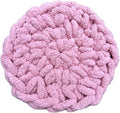 Cat Self-Warming Knitted Bed Mat, Extra-Soft Warm Round Washable Pads Cushions for Indoor Kittens & Kitty Small Pets Cat Trees (Pink,X-Large)