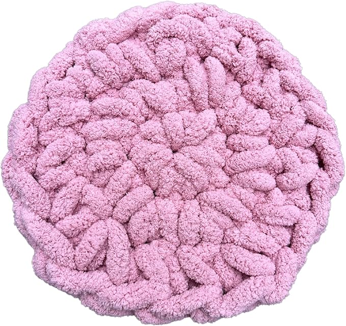 Cat Self-Warming Knitted Bed Mat, Extra-Soft Warm Round Washable Pads Cushions for Indoor Kittens & Kitty Small Pets Cat Trees (Pink,X-Large)