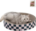 CSR1010C Nelson 20.13" Modern Cardboard Round Bowl Cat Scratcher with Catnip, Peony