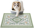 Unicorn Catcher Cat Litter Mat 24" x 15" Non-Slip Litter Box Mat Washable Litter Catcher Mat for Litter Box Indoor Food Mat Supplies Essentials, DarkSeaGreen