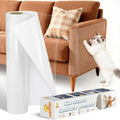 Extra Thick Clear Anti Cat Scratch Furniture Protector 16.93" x 196.85"：ZQVCNF Self-Adhesive Couch & Door Tape from Pet Claws - Covers Walls, Bed Corners | Stops Cat & Dog Scratching Damage