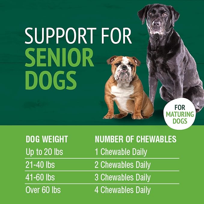 Petnc Senior Multi Chewables (60 Count), Daily Dog Multivitamin & Multimineral Support, Includes Zinc, Magnesium, Iron & More, Supports Overall Health, For Mature Dogs, Liver Flavor