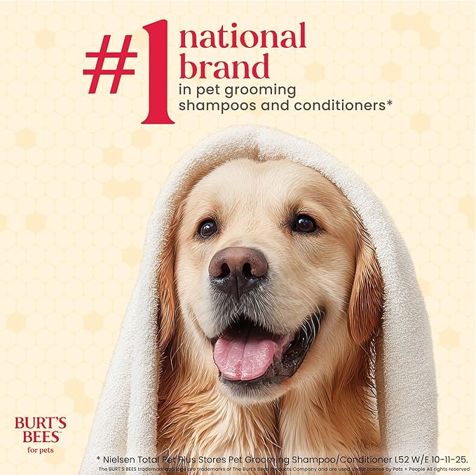 Burt’s Bees for Pets Manuka Honey Tearless 2 in 1 Shampoo and Conditioner for Puppies with Jojoba Oil, 16 Fl Oz
